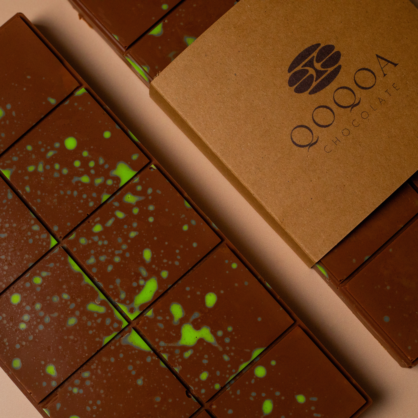 Dubai Chocolate Kunafeh Bar, Daily Fresh Shipment from UK, Premium Belgian Milk Chocolate Pistachio Kunafa Bar, Ideal Gift - Qoqoa