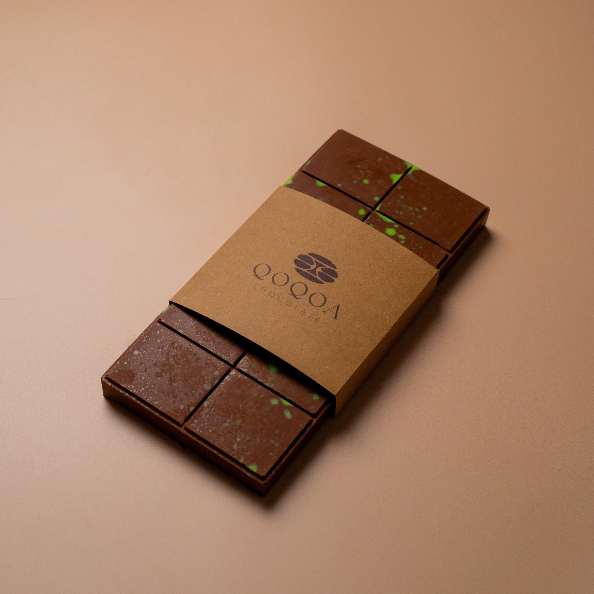 Dubai Chocolate Kunafeh Bar, Daily Fresh Shipment from UK, Premium Belgian Milk Chocolate Pistachio Kunafa Bar, Ideal Gift - Qoqoa