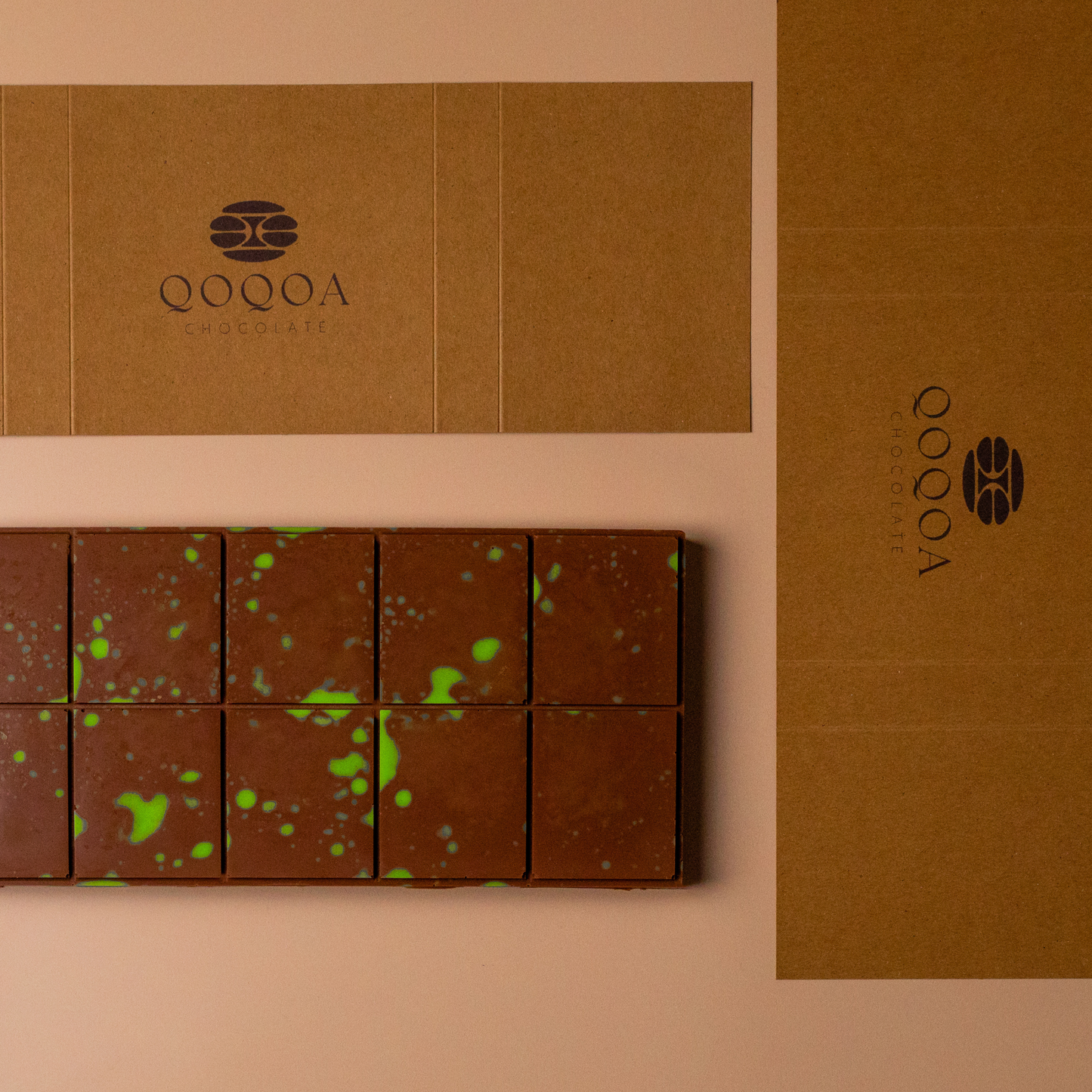 Dubai Chocolate Kunafeh Bar, Daily Fresh Shipment from UK, Premium Belgian Milk Chocolate Pistachio Kunafa Bar, Ideal Gift - Qoqoa
