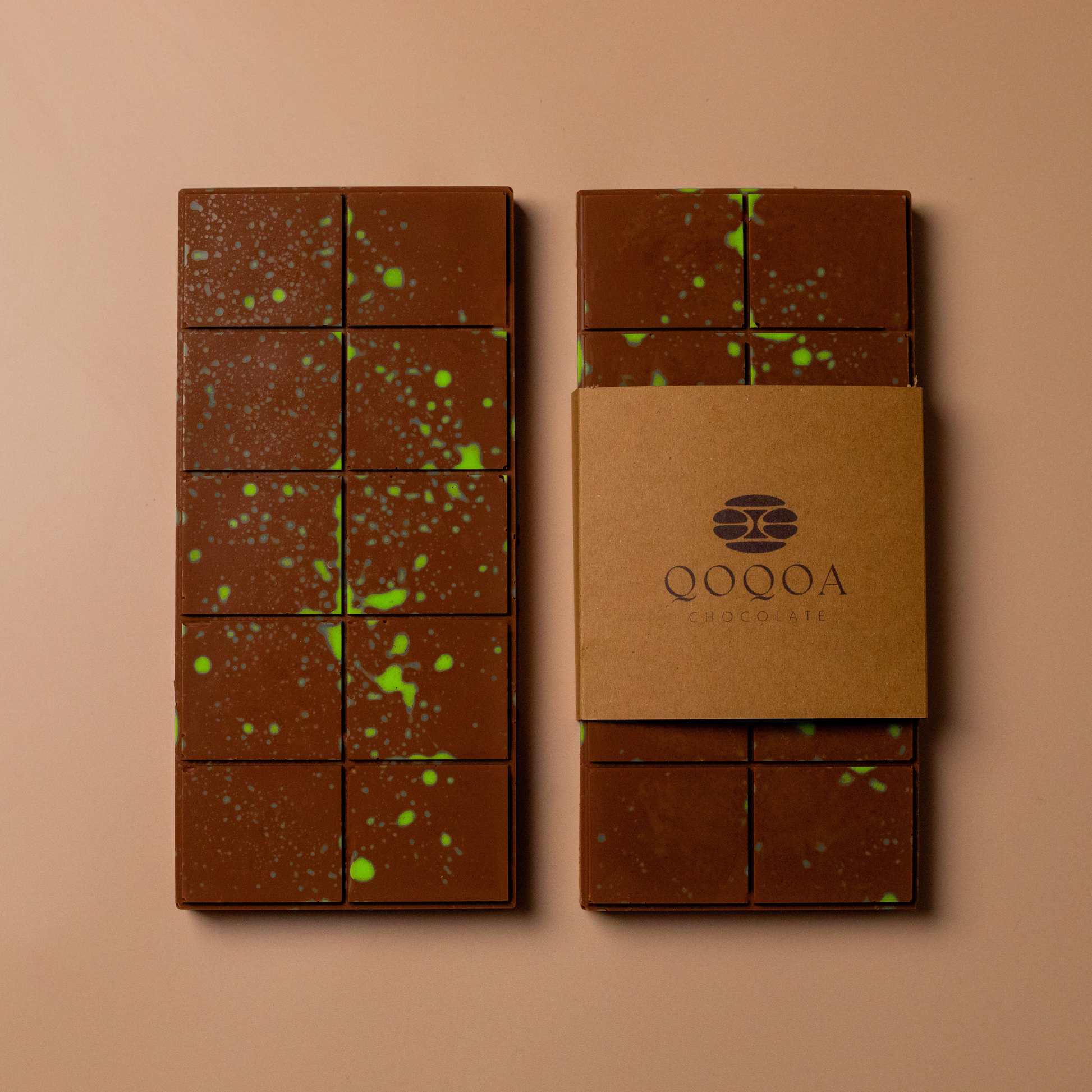 Dubai Chocolate Kunafeh Bar, Daily Fresh Shipment from UK, Premium Belgian Milk Chocolate Pistachio Kunafa Bar, Ideal Gift - Qoqoa