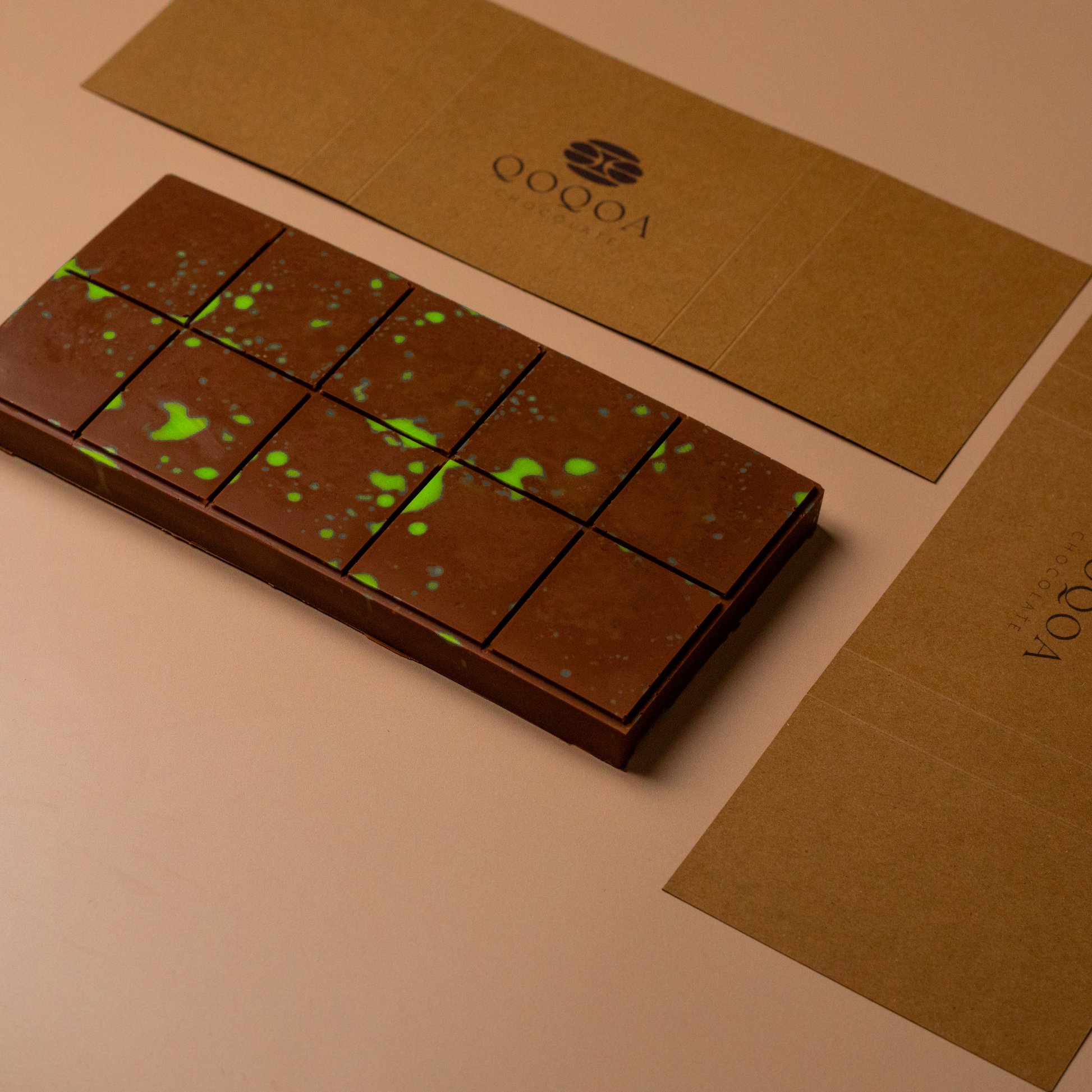 Dubai Chocolate Kunafeh Bar, Daily Fresh Shipment from UK, Premium Belgian Milk Chocolate Pistachio Kunafa Bar, Ideal Gift - Qoqoa